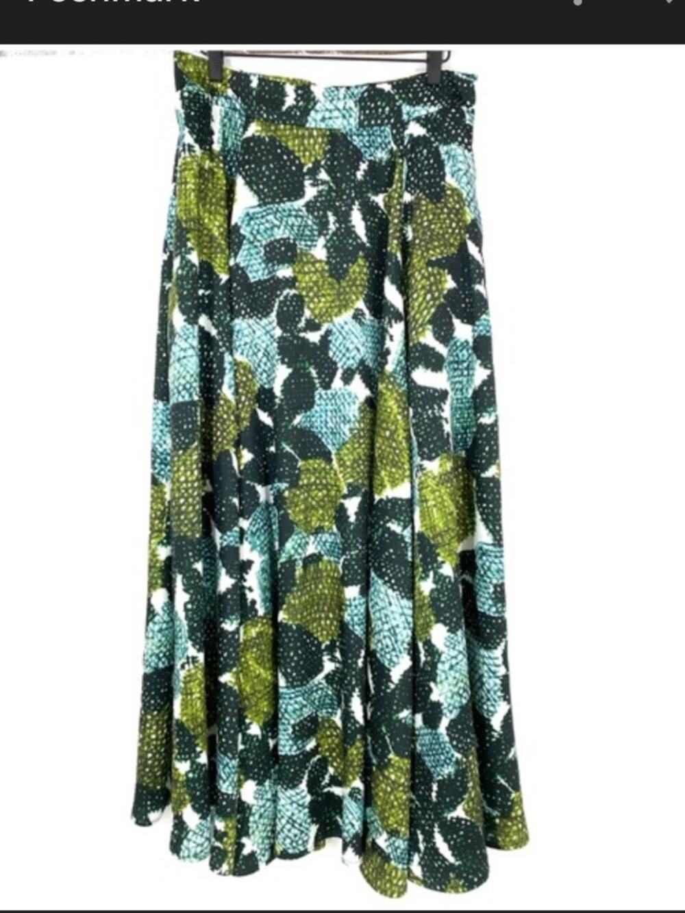 Anthropologie Eva Franco Cacti Garden Maxi Skirt Green Size 6